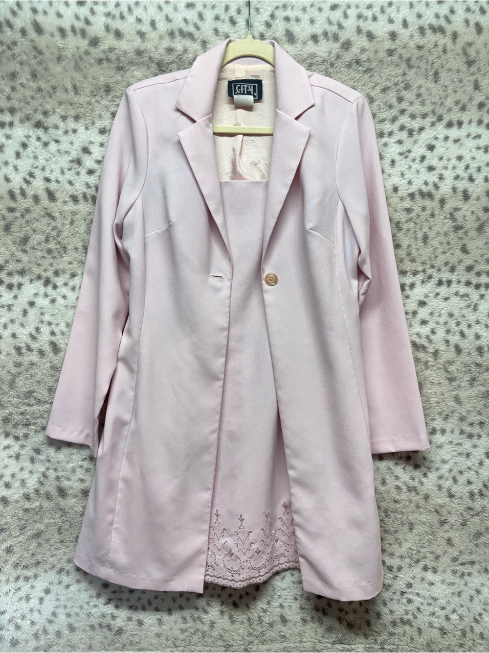 VINTAGE 2-PIECE CITY TRIANGLES BLAZER & DRESS SET